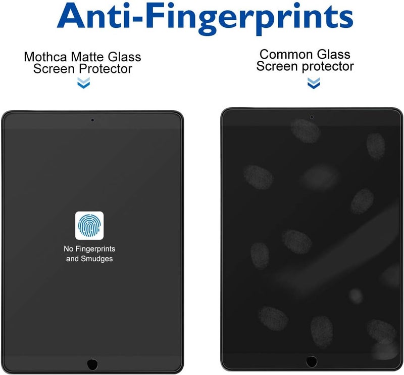 Mothca Matte Glass Screen Protector for iPad Air 3(2019) 10.5-inch & iPad Pro 10.5"(2017)[NOT Privacy] Anti-Glare & Anti-Fingerprint No Dazzling 9H Hardness Tempered Glass Film, Smooth as Silk - Image 4